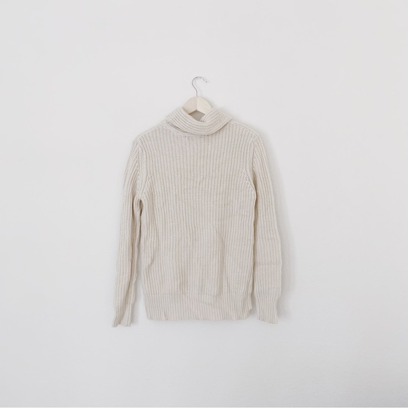 LIKE NEW! CREAM OFF WHITE HEAVY KNIFT TURTLE NECK SWEATER! - Picture 2 of 2